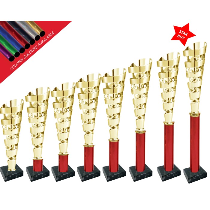 SPIRAL CONICAL DANCE 250MM COLUMN DANCE TROPHY (bulk buy discounts available) 